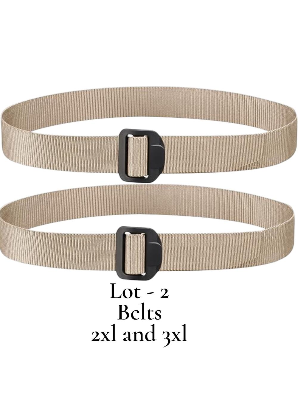 Lot of 2 Proper Tan Nylon Web Belts - 2XL & 3XL - 50% OFF Retail